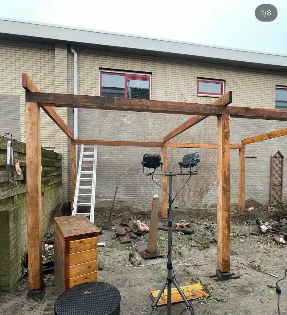 Frame van tuin overkapping