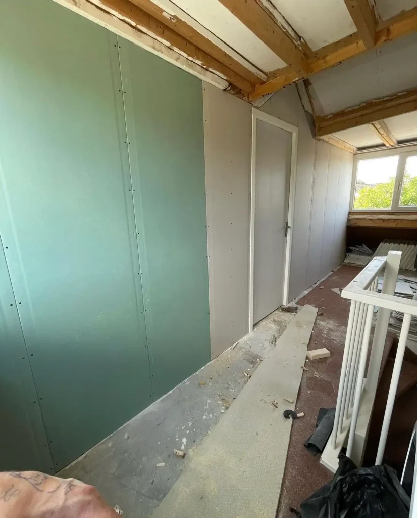 Gipswand met optie tot badkamer